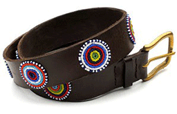 Beaded Masaai Leather Belt